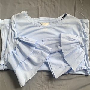 Baby Blue Ruffled Top